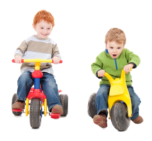 toddlers riding bikes