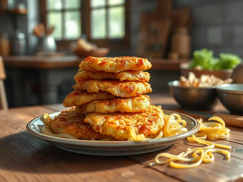 Quick and Easy Ham and Noodle Fritters