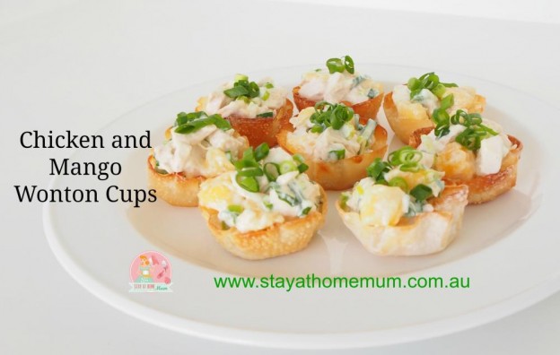 Chicken and Mango Wonton Cups