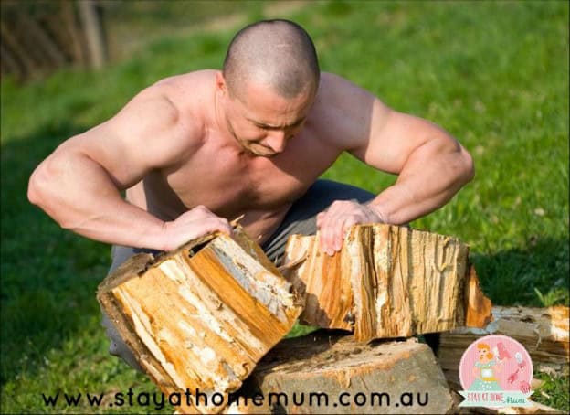 Heroic Husband Cuts Firewood