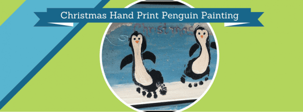 Christmas Foot Print Penguin Painting