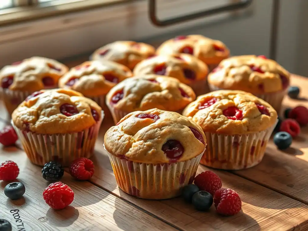 Delicious berry friand muffins with a golden crust and juicy berry centres. Perfect for breakfast or.