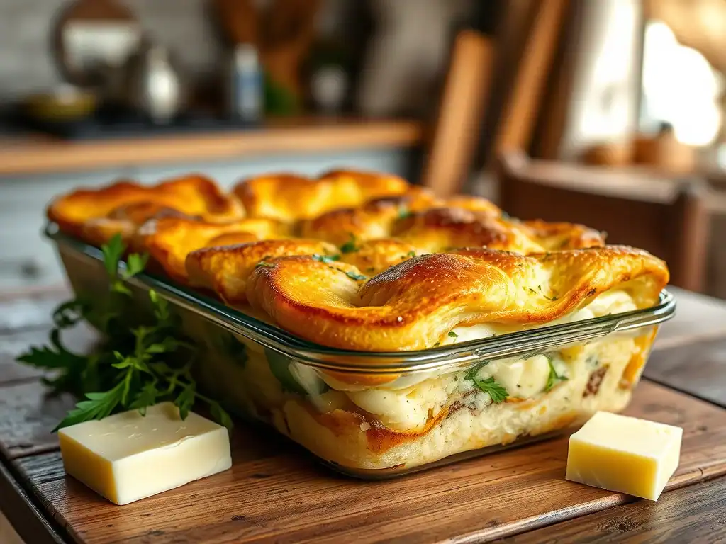 Savoury Bread and Butter Pudding