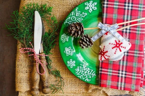 Preparing the Christmas Table