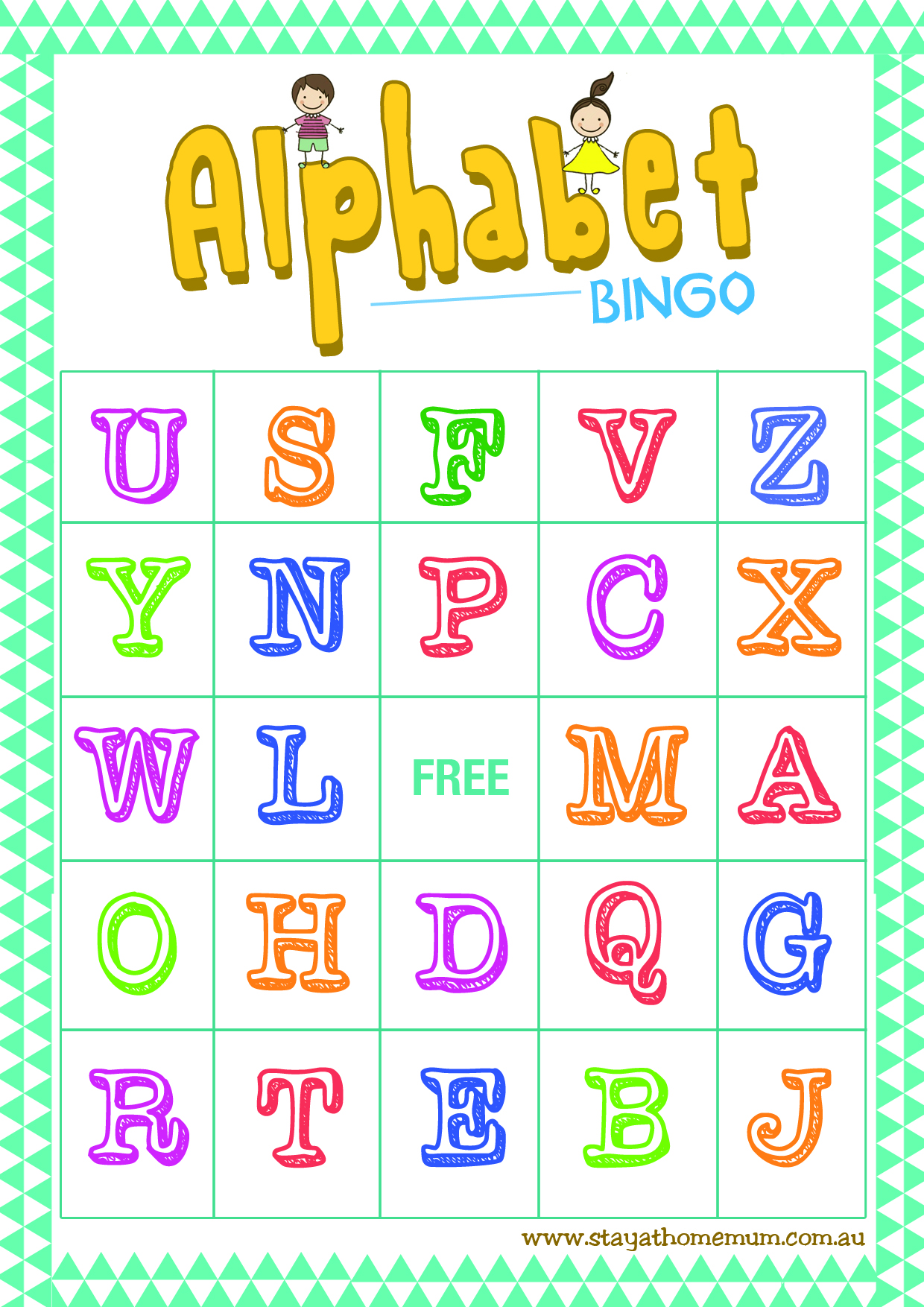 Free Printable Alphabet Bingo Printable