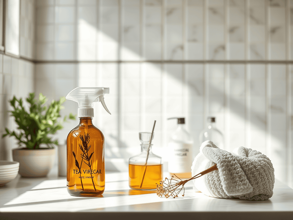 Mould cleaning spray and tools for bathroom mould removal.