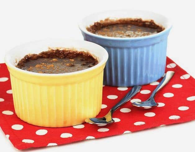 Delicious slow cooker chocolate custard served in colourful ramekins, perfect for easy dessert recip.