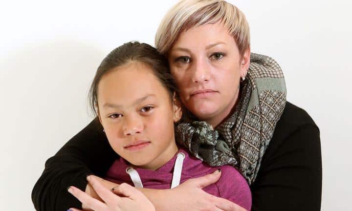 Concerned girl and woman after children ingest poison from candy.