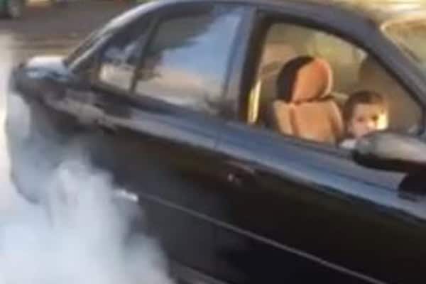 Dad Slammed For Letting His Five-Year-Old Son Do Burnouts in His Car