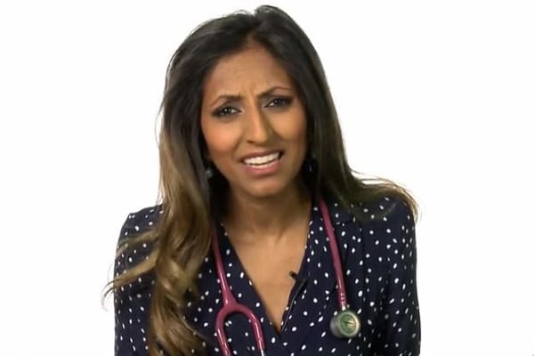 Female paediatric doctor expressing concern about anti-vaccine misinformation.