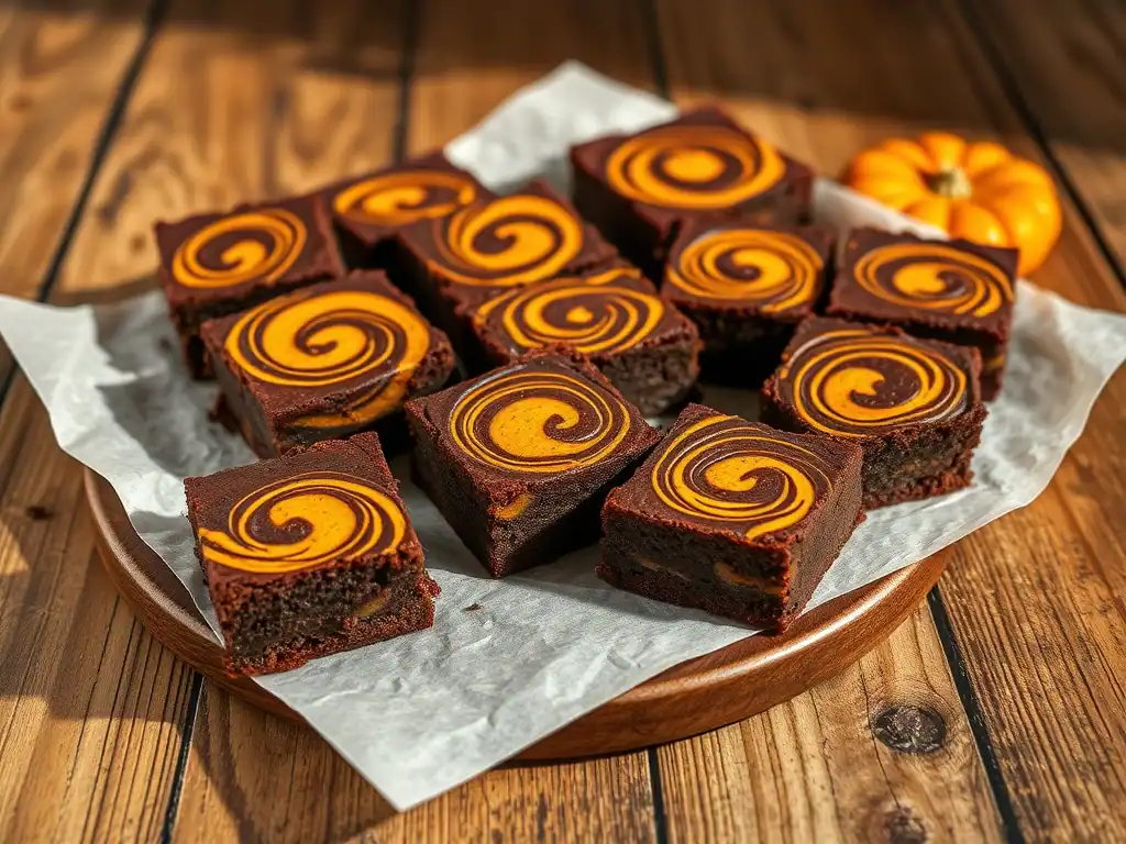 Stunning Pumpkin Swirl Brownies