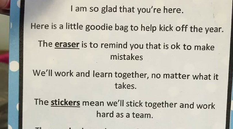 Primary School Teacher Shares Heartwarming Note To Welcome Her Students