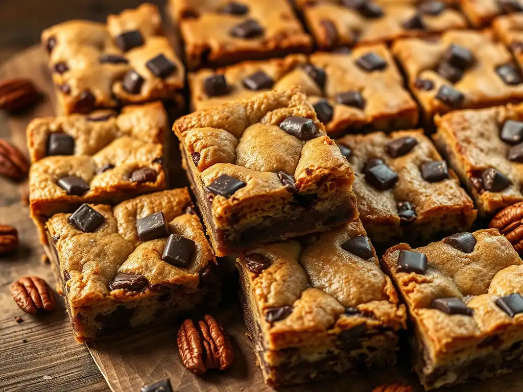 Pecan And Dark Chocolate Blondies