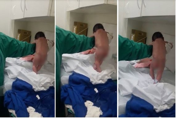 Newborn Shocks Hospital Staff As She “Walks” Just Minutes After Birth