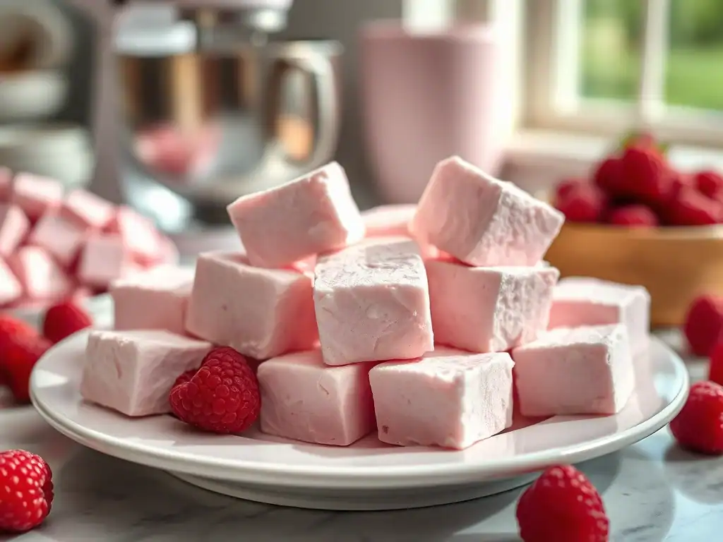 Homemade Raspberry Marshmallows