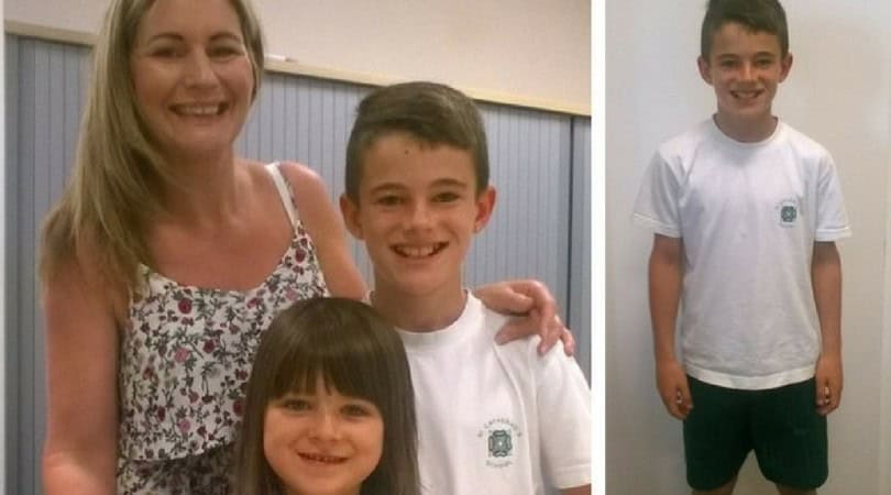 Boy with autism and his brother with supportive mother in a heartfelt moment.