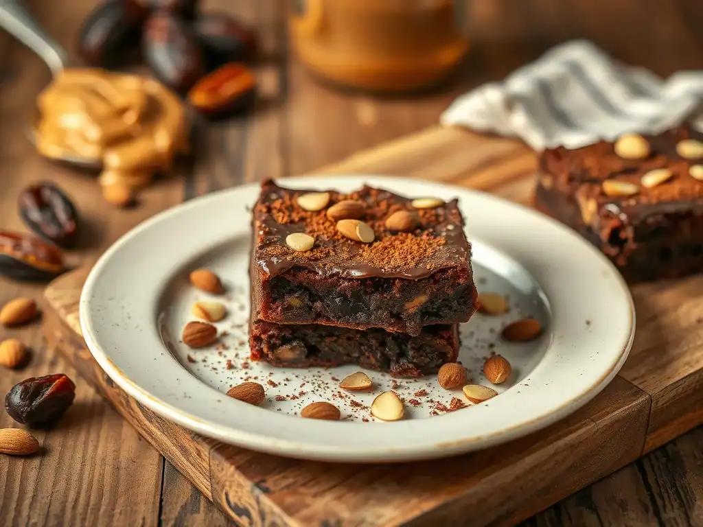 Dark Choc Date Almond Butter Brownies
