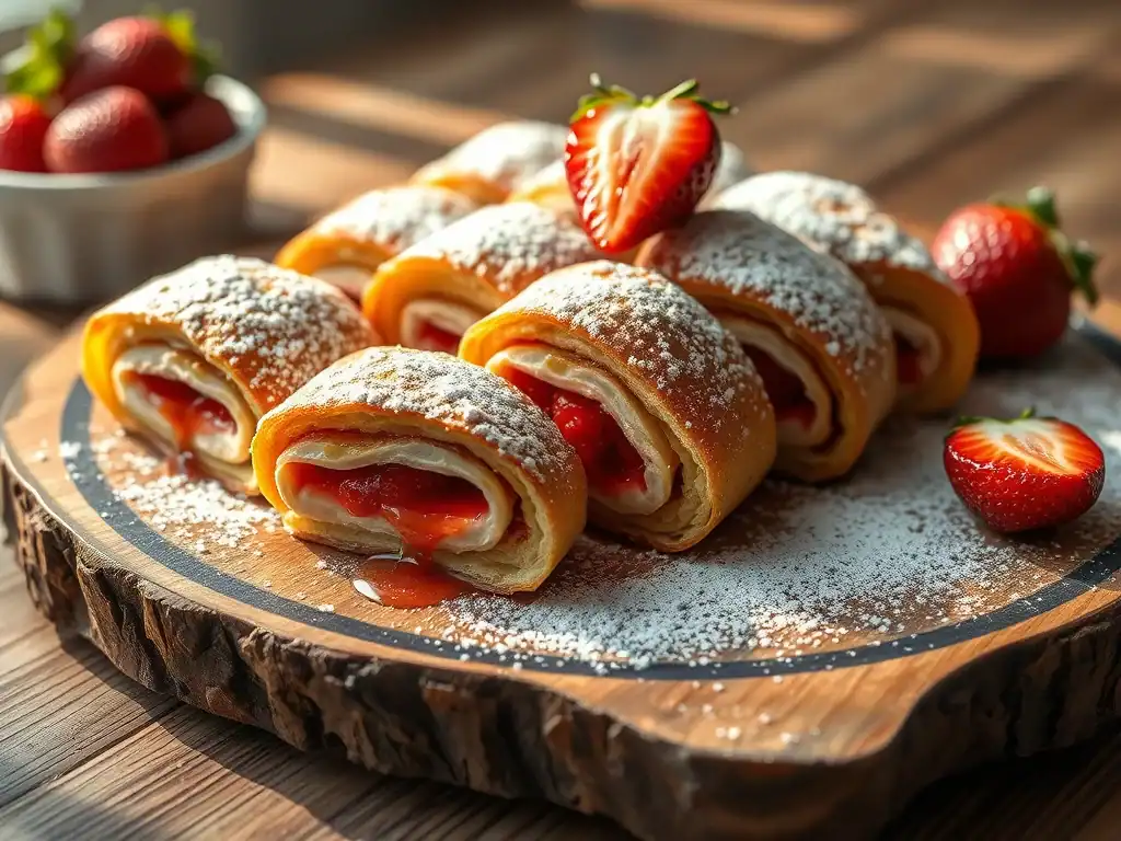 Strawberry French Toast Roll Ups
