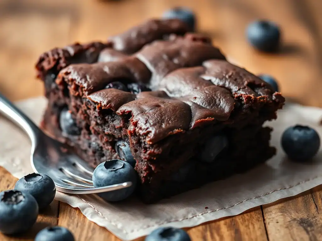 One Bowl Blueberry Brownie
