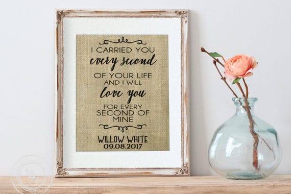 Inspirational framed quote about love and remembrance for angel babies.