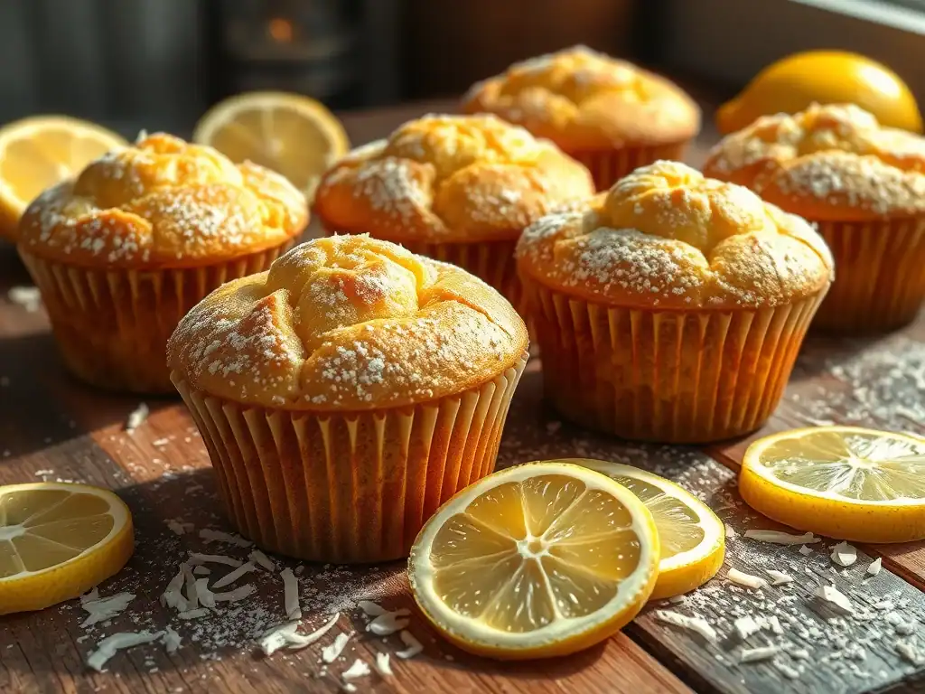 Coconut Cream and Lemon Muffins