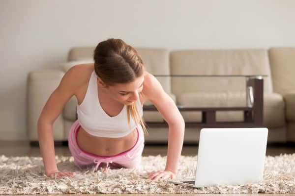 Home workout for women to stay fit without gym membership. Easy exercises at home to improve strengt.