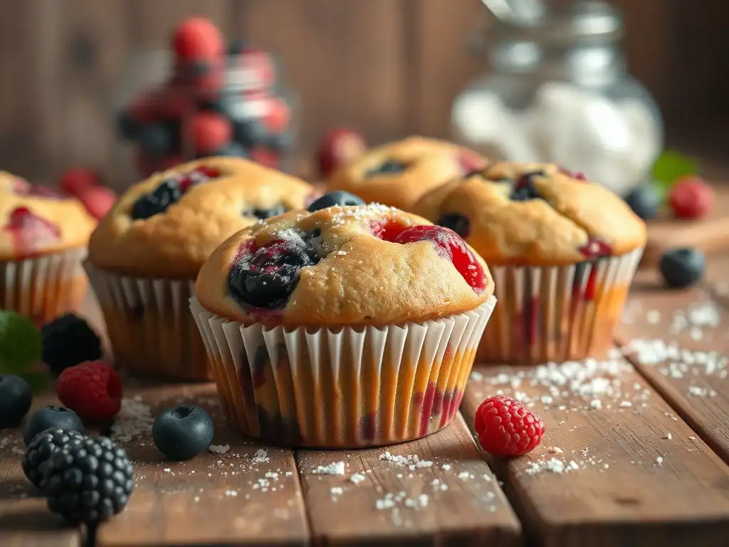 Three-Ingredient Berry Muffins