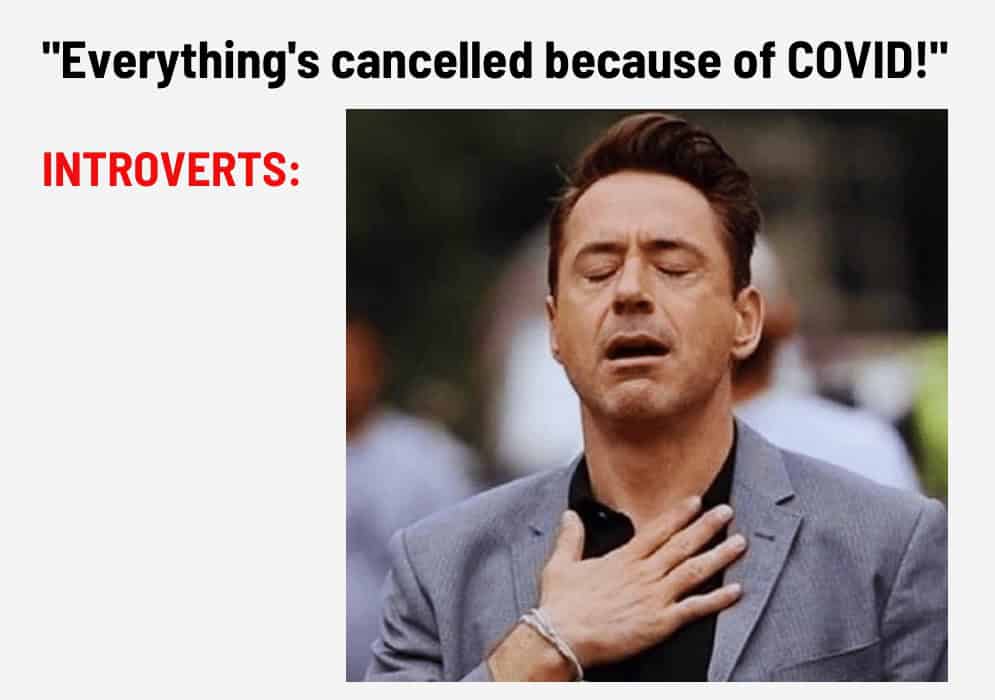 Man with hand on chest, representing introverts during COVID-19.