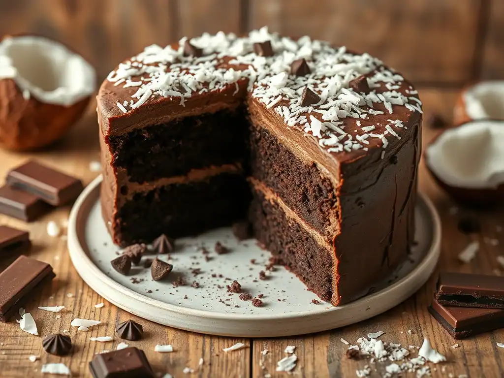 Dairy-Free Chocolate Coconut Mud Cake