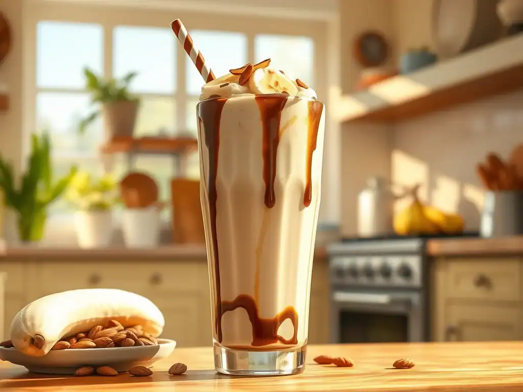 Surprisingly Healthy Banana Choc Almond Shake