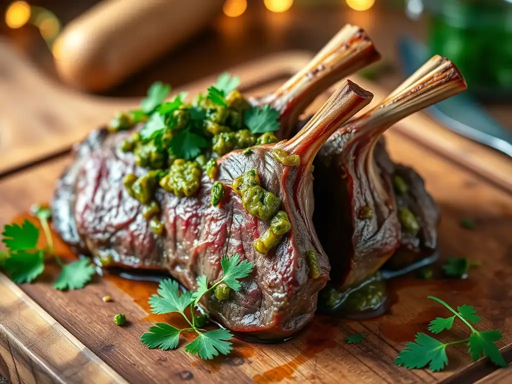 Lamb Rack with Coriander Chutney