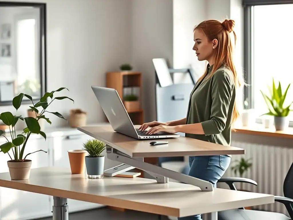 Standing desk helps promote weight loss during work hours. Improve posture and burn calories with an.