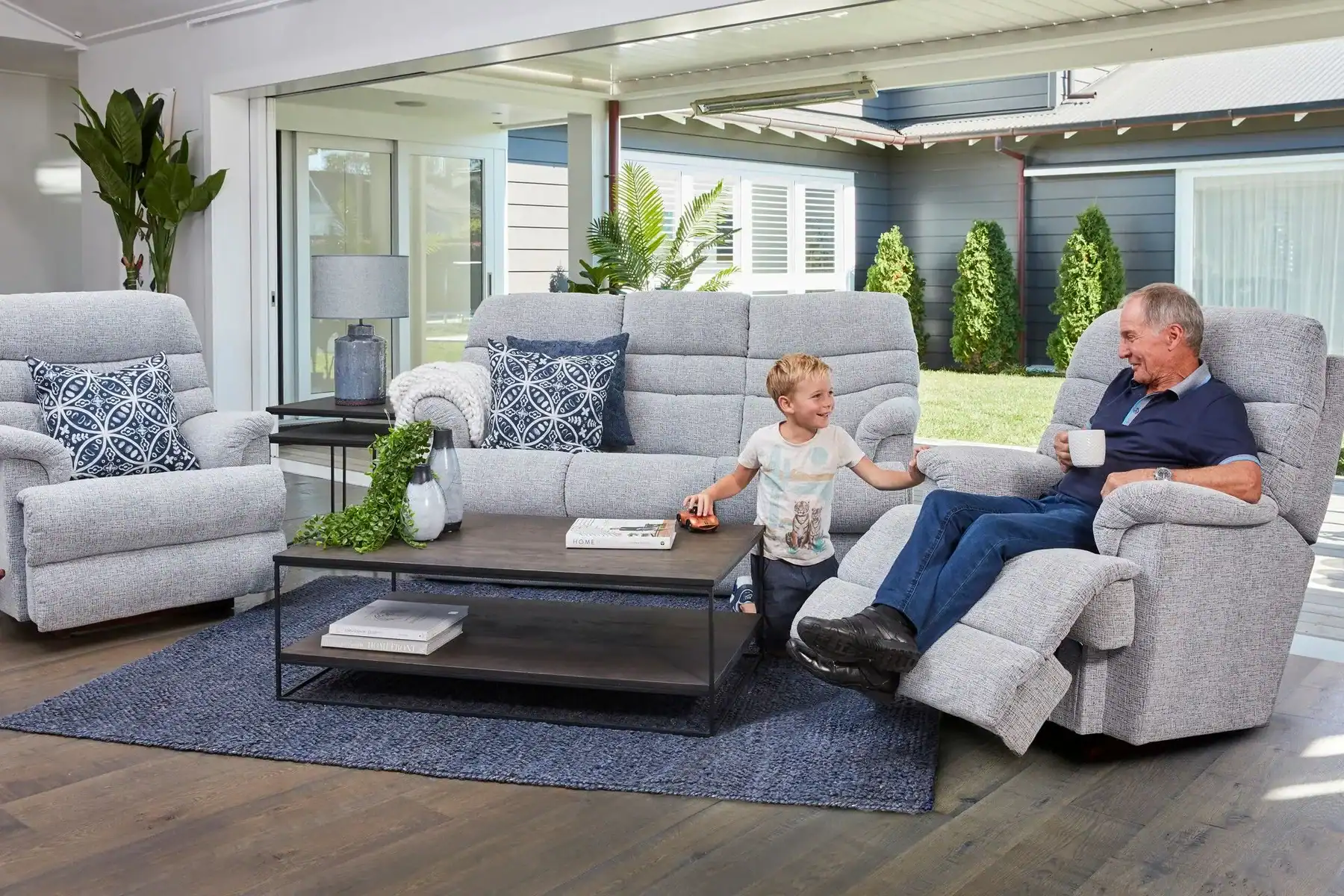 Nursing recliner chair ideal for new mothers to relax and bond with their baby.