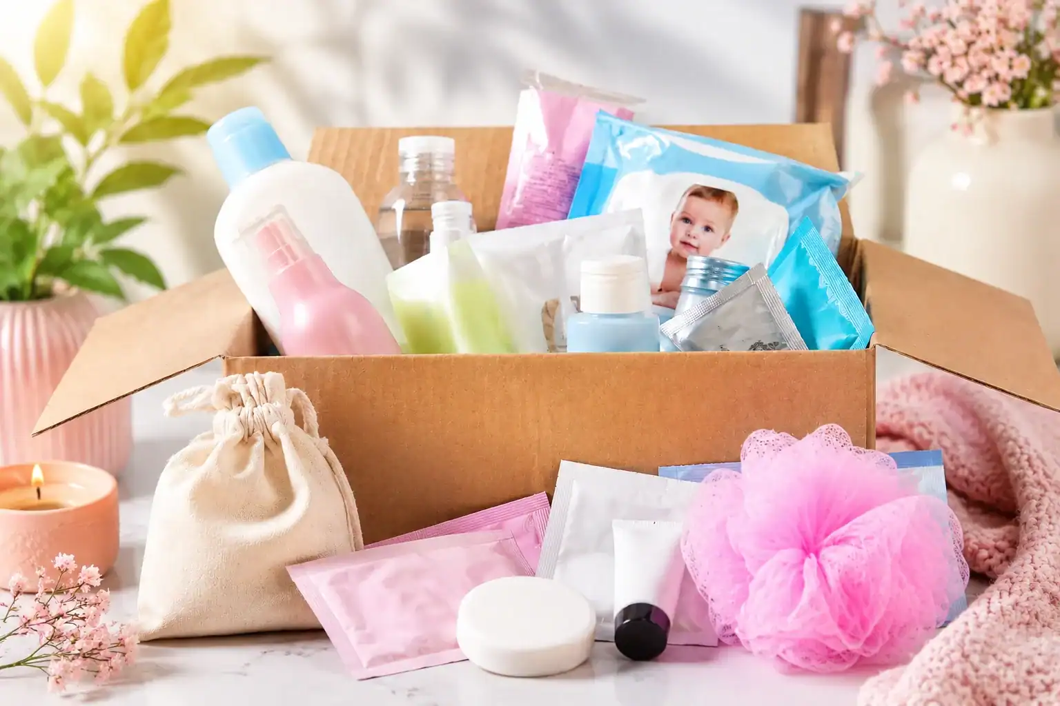 Collection of free sample beauty and skincare products in Australia.